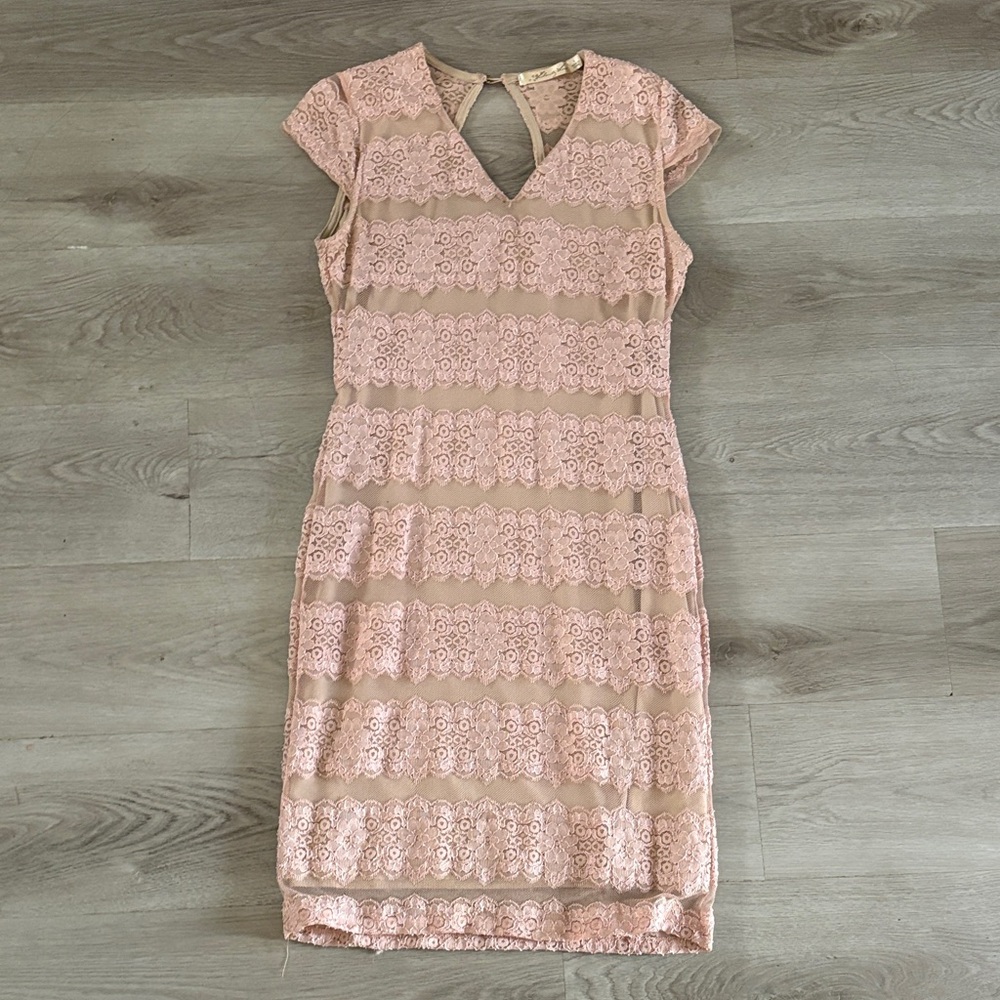 Elegant Pink Lace Dress